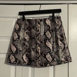 Urban Outfitters Siren Gray Snakeskin Button Front Mini Skirt